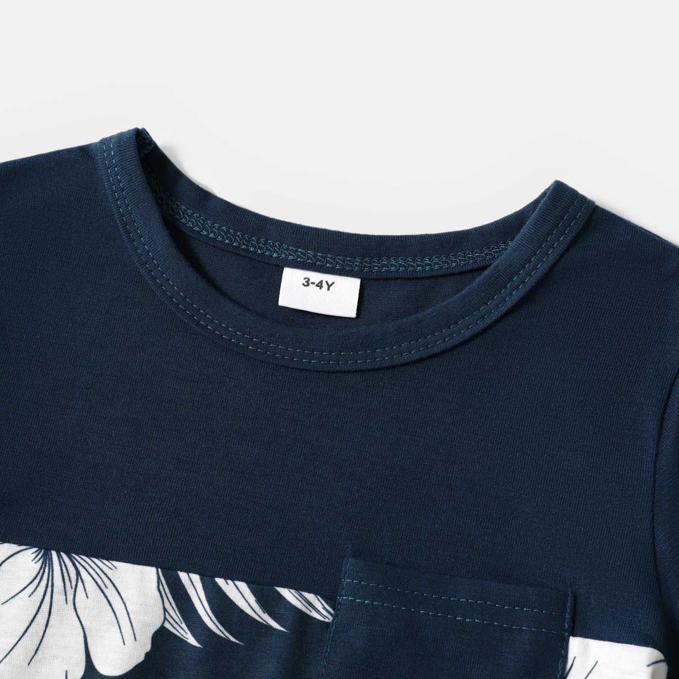 Family Matching Cotton Short-sleeve Colorblock T-shirts and Floral Print Naia? Spliced Cami Dresses Sets - 20560619