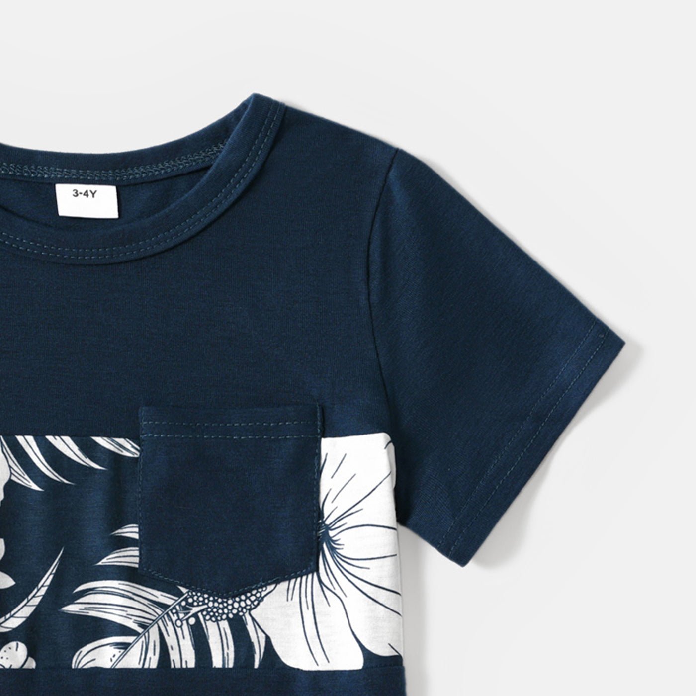 Family Matching Cotton Short-sleeve Colorblock T-shirts and Floral Print Naia? Spliced Cami Dresses Sets - 20560619