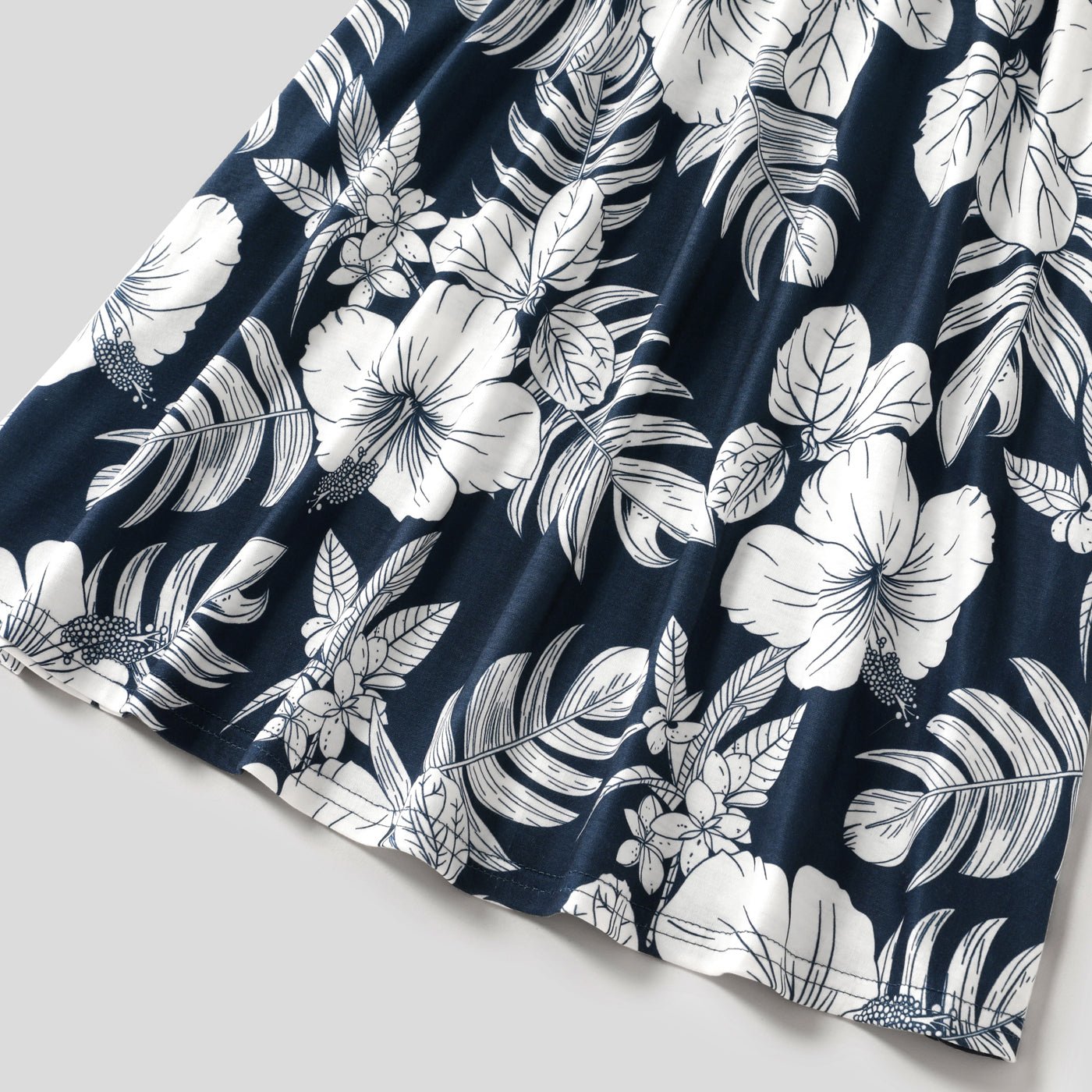 Family Matching Cotton Short-sleeve Colorblock T-shirts and Floral Print Naia? Spliced Cami Dresses Sets - 20560619