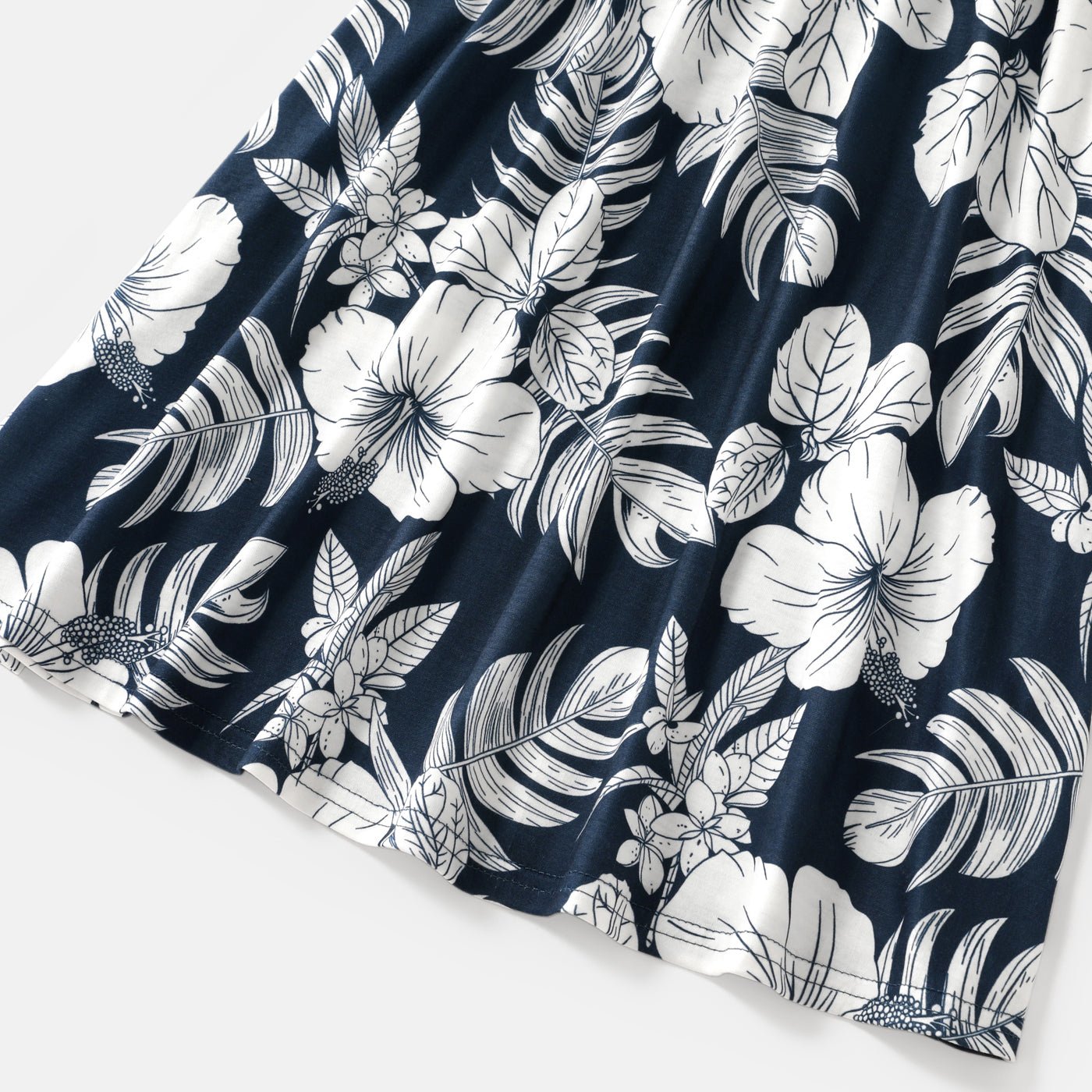Family Matching Cotton Short-sleeve Colorblock T-shirts and Floral Print Naia? Spliced Cami Dresses Sets - 20560619