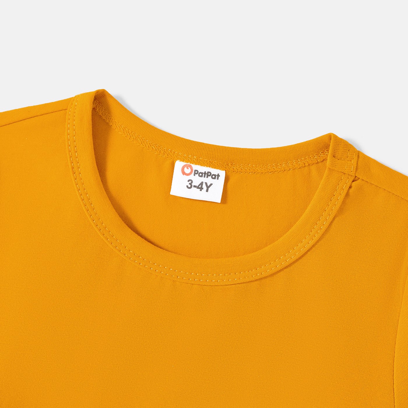 Family Matching Cotton Short-sleeve Colorblock T-shirts and Floral Print Off Shoulder Belted Dresses Sets - 20566942