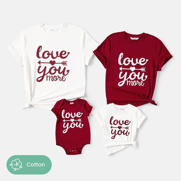 Family Matching Cotton Short-sleeve Letter Print Tee - 20588507