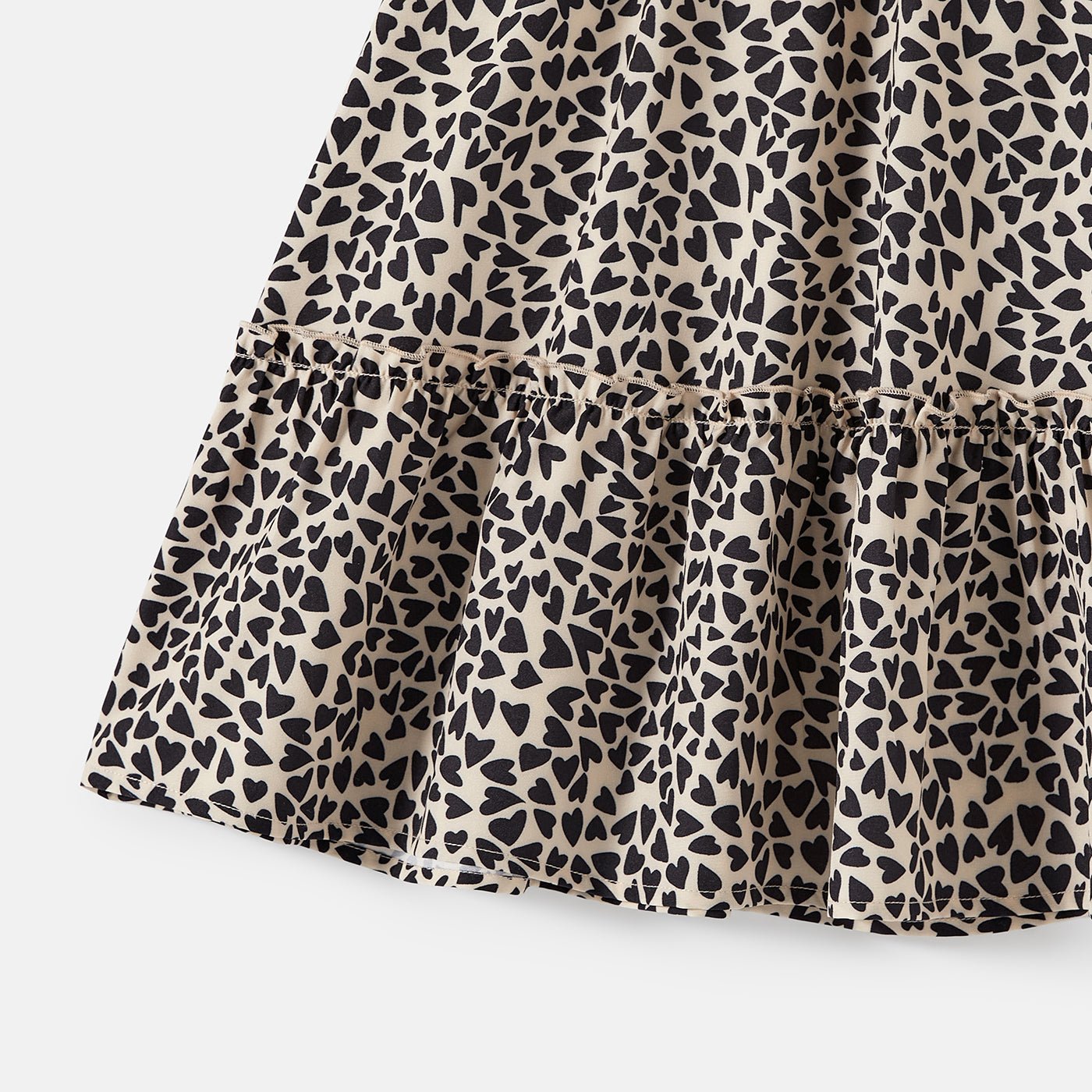 Family Matching Cotton Short-sleeve Spliced T-shirts and Leopard Print Halter Neck Sleeveless Belted Dresses Sets - 20607160