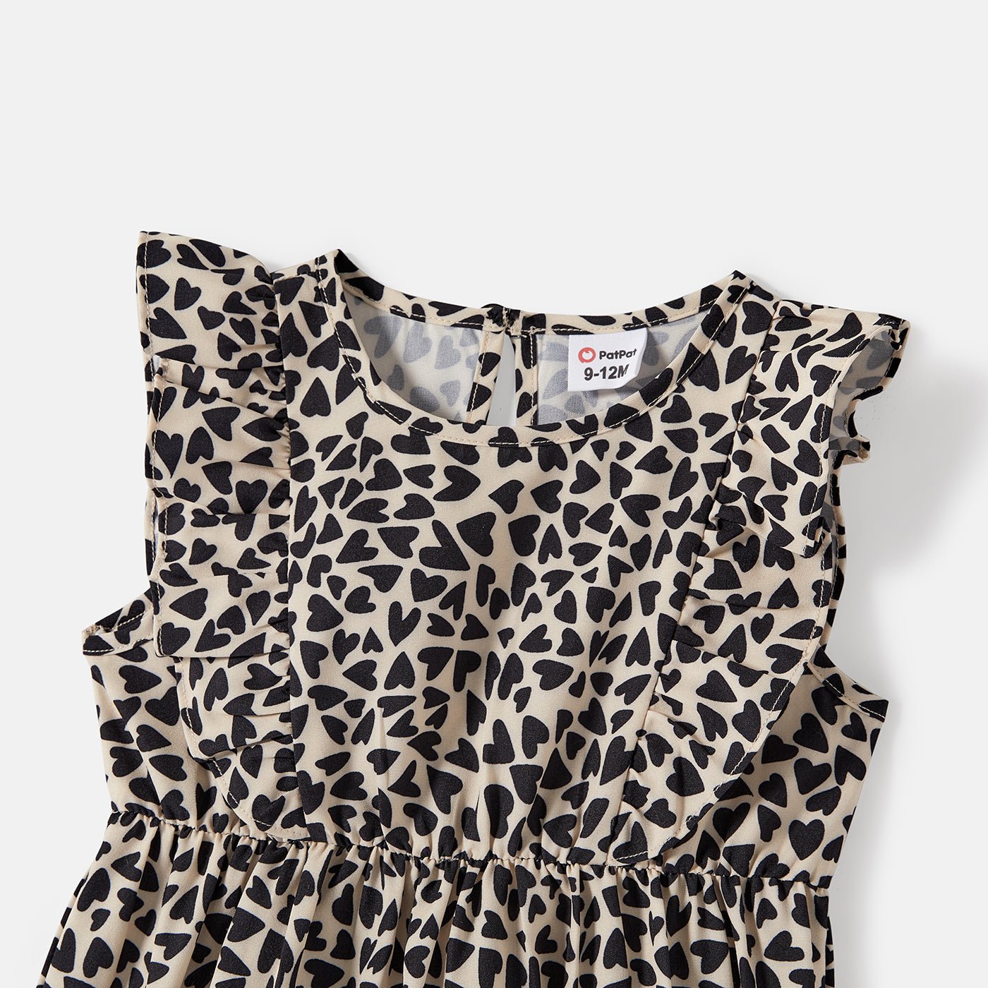 Family Matching Cotton Short-sleeve Spliced T-shirts and Leopard Print Halter Neck Sleeveless Belted Dresses Sets - 20607160