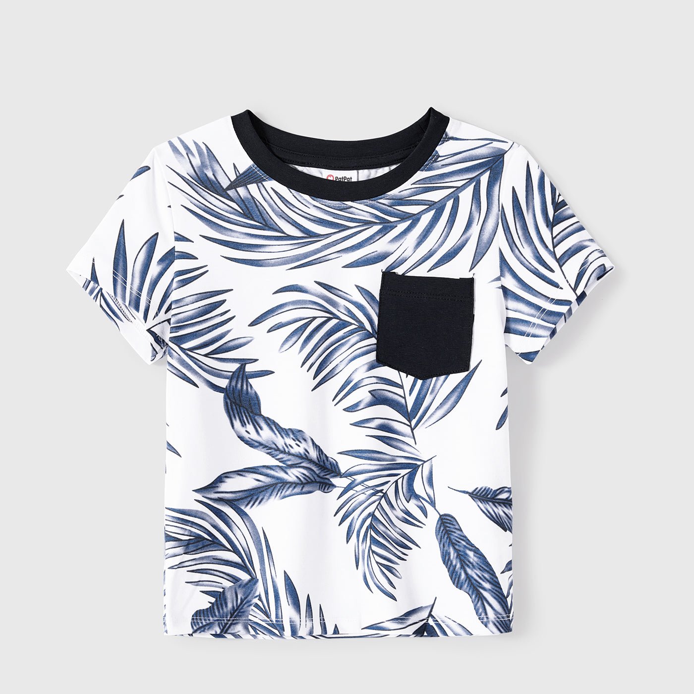 Family Matching Cotton Short-sleeve T-shirt and Plant Print Naia? Spliced Ruffle Trim Cami Dresses Sets - 20560651