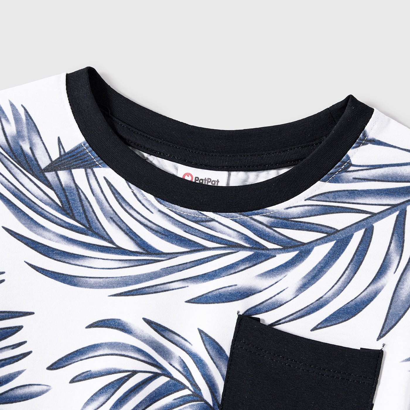Family Matching Cotton Short-sleeve T-shirt and Plant Print Naia? Spliced Ruffle Trim Cami Dresses Sets - 20560651