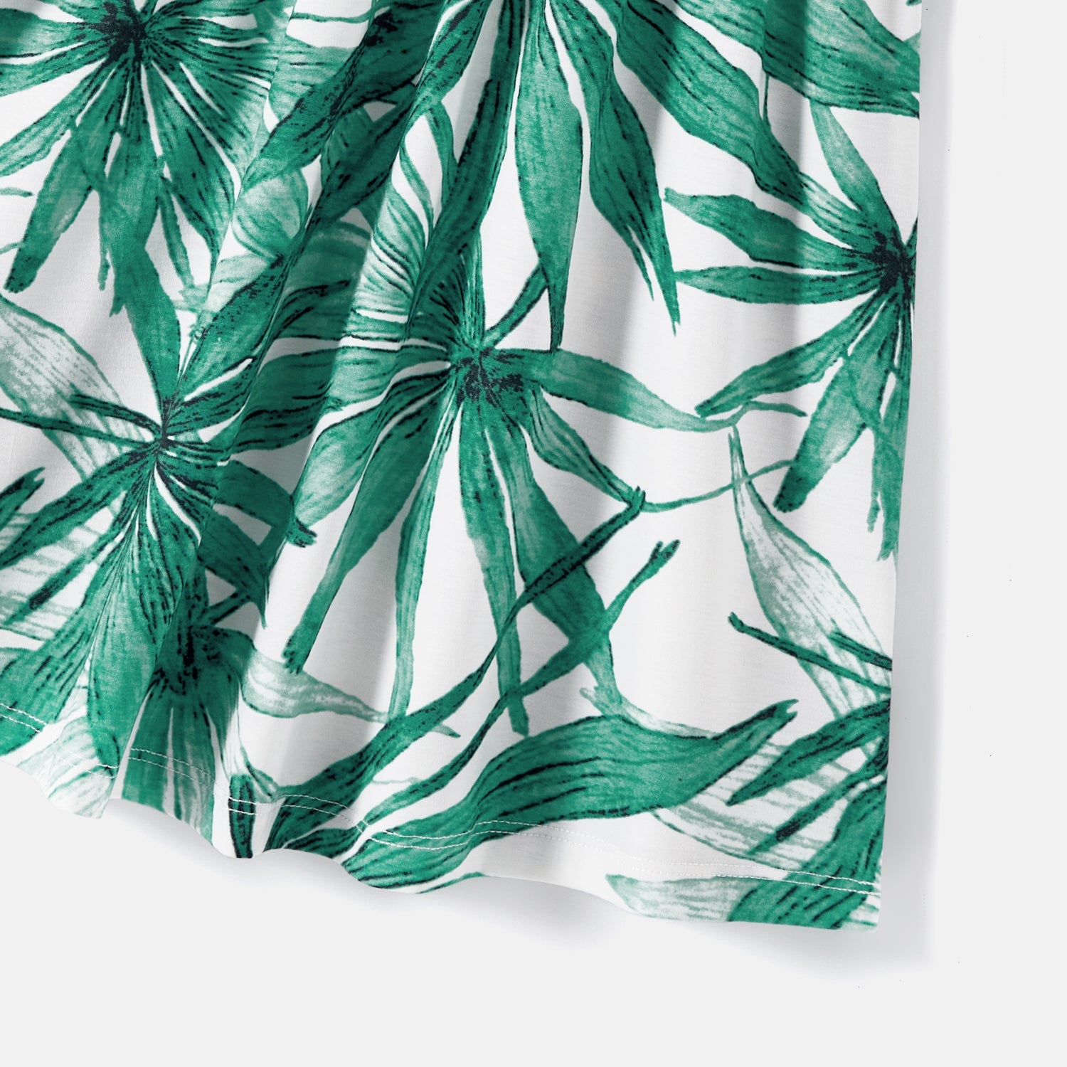 Family Matching Cotton Short-sleeve T-shirts and Allover Plant Print Spliced Naia? Cami Dresses Sets - 20588791