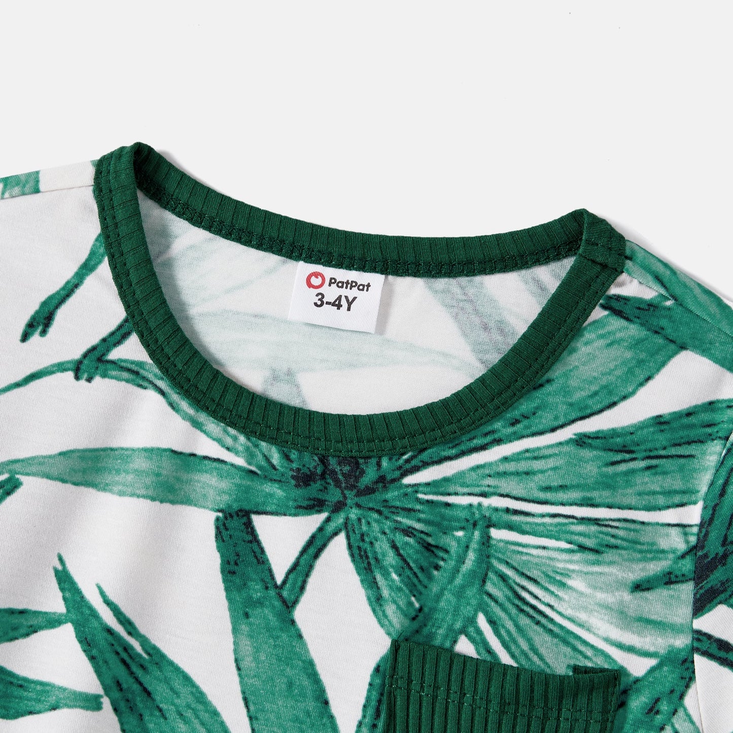 Family Matching Cotton Short-sleeve T-shirts and Allover Plant Print Spliced Naia? Cami Dresses Sets - 20588791