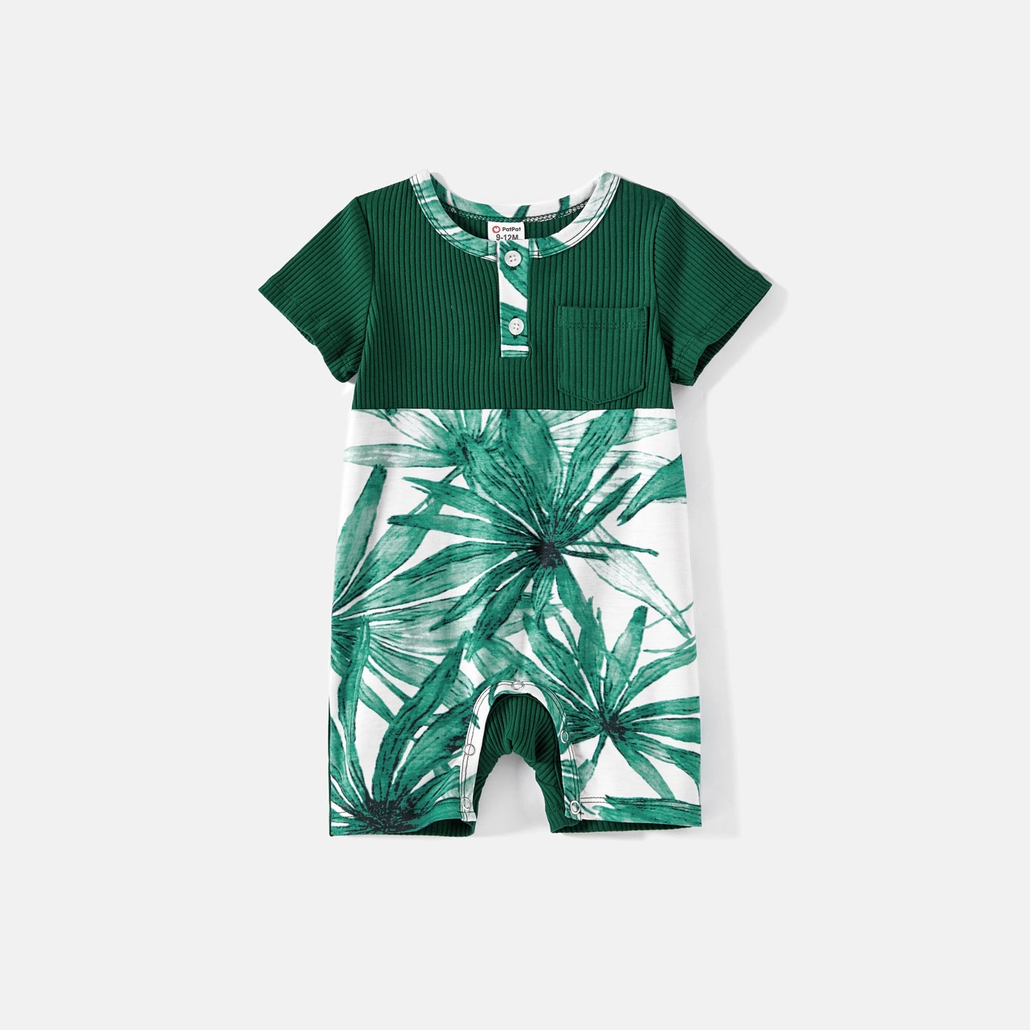 Family Matching Cotton Short-sleeve T-shirts and Allover Plant Print Spliced Naia? Cami Dresses Sets - 20588791