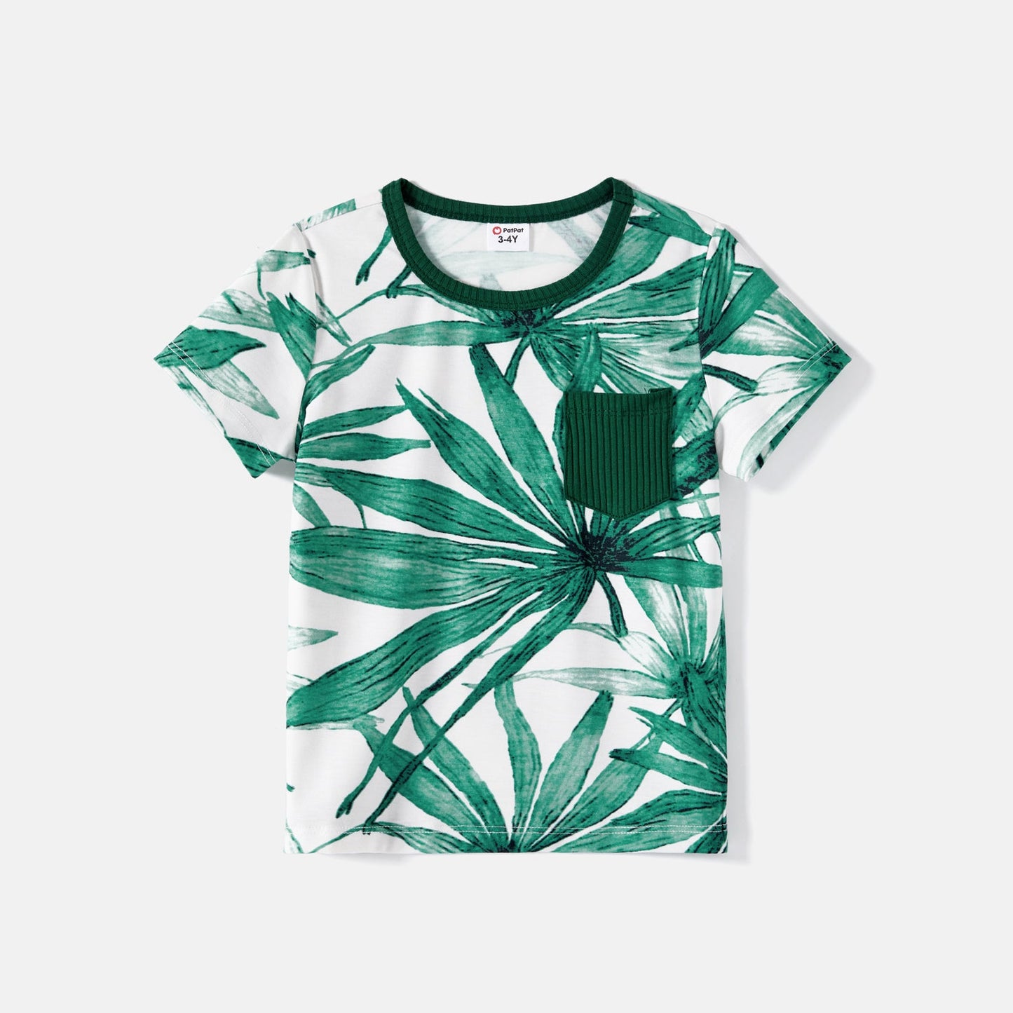 Family Matching Cotton Short-sleeve T-shirts and Allover Plant Print Spliced Naia? Cami Dresses Sets - 20588791