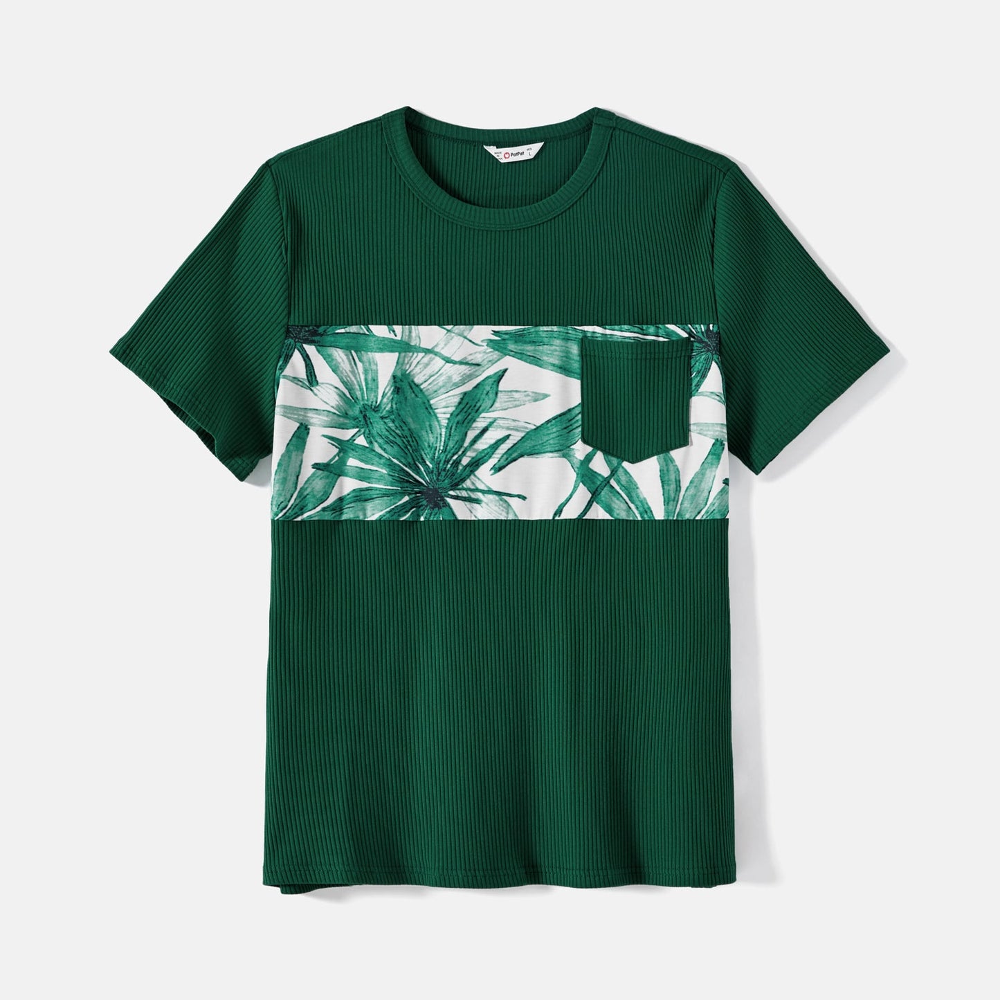Family Matching Cotton Short-sleeve T-shirts and Allover Plant Print Spliced Naia? Cami Dresses Sets - 20588791