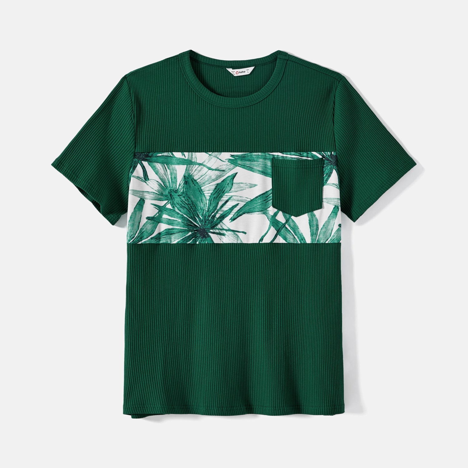 Family Matching Cotton Short-sleeve T-shirts and Allover Plant Print Spliced Naia? Cami Dresses Sets - 20588791