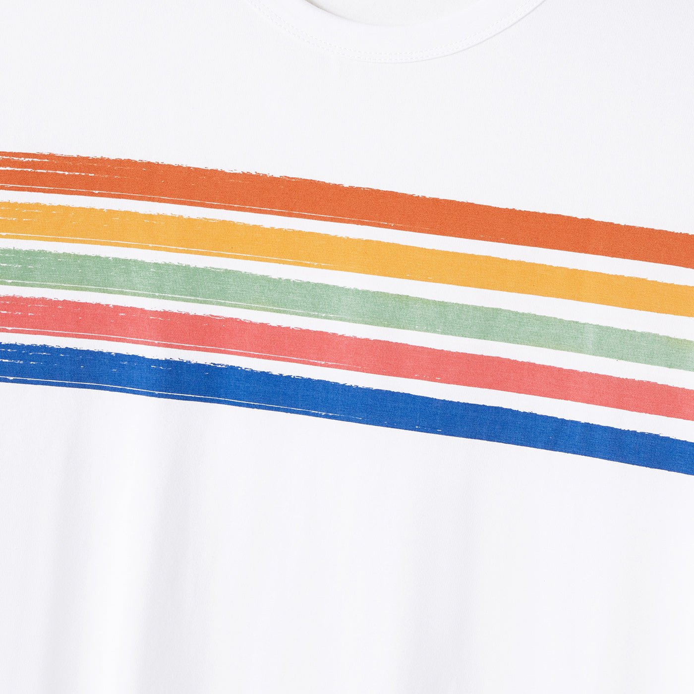Family Matching Cotton Short-sleeve T-shirts and Colorful Striped Flutter-sleeve Dresses Sets - 20568939