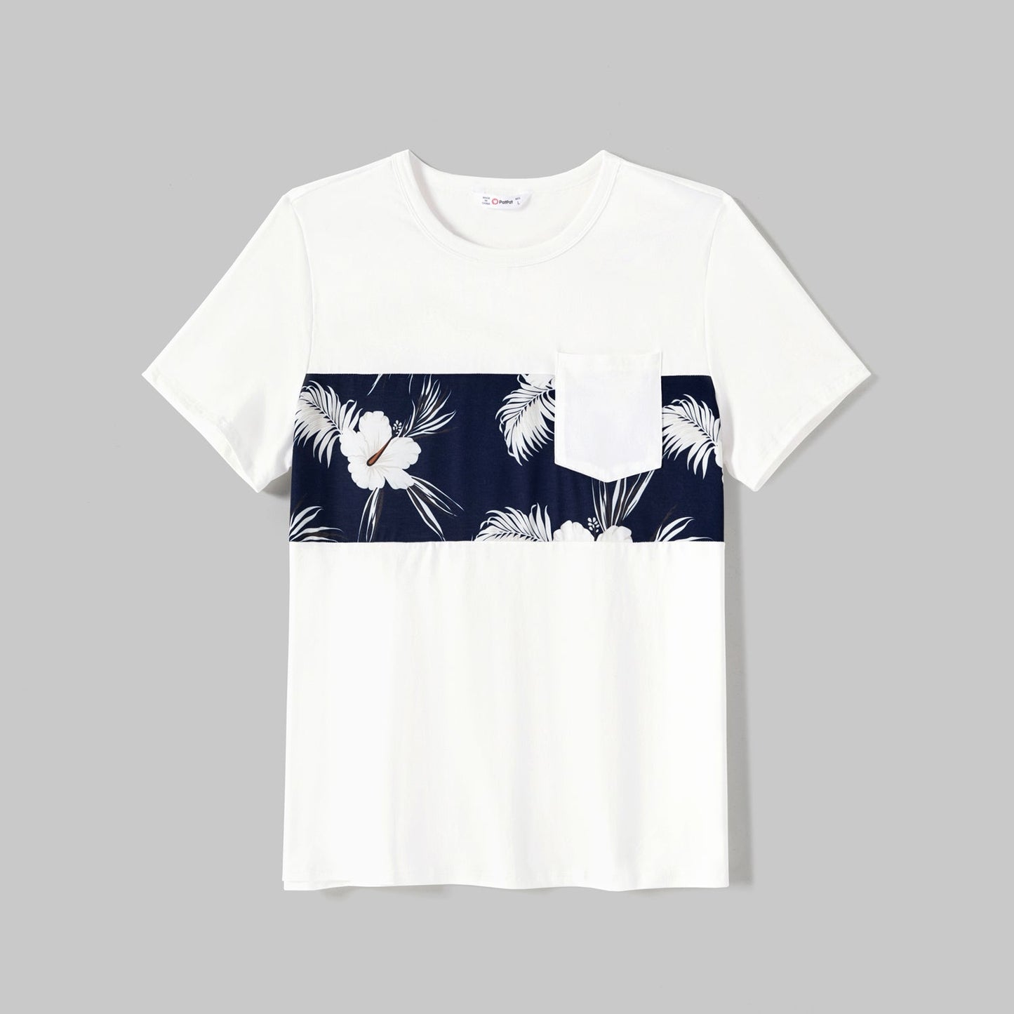 Family Matching Cotton Short-sleeve T-shirts and Floral Print Naia? Spliced Ruffle Trim Cami Dresses Sets - 20560677