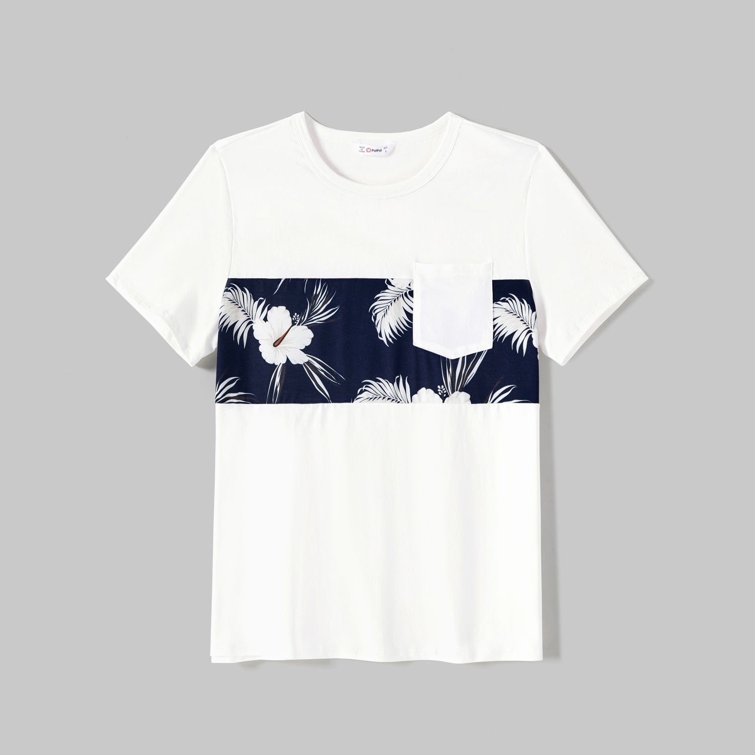 Family Matching Cotton Short-sleeve T-shirts and Floral Print Naia? Spliced Ruffle Trim Cami Dresses Sets - 20560677