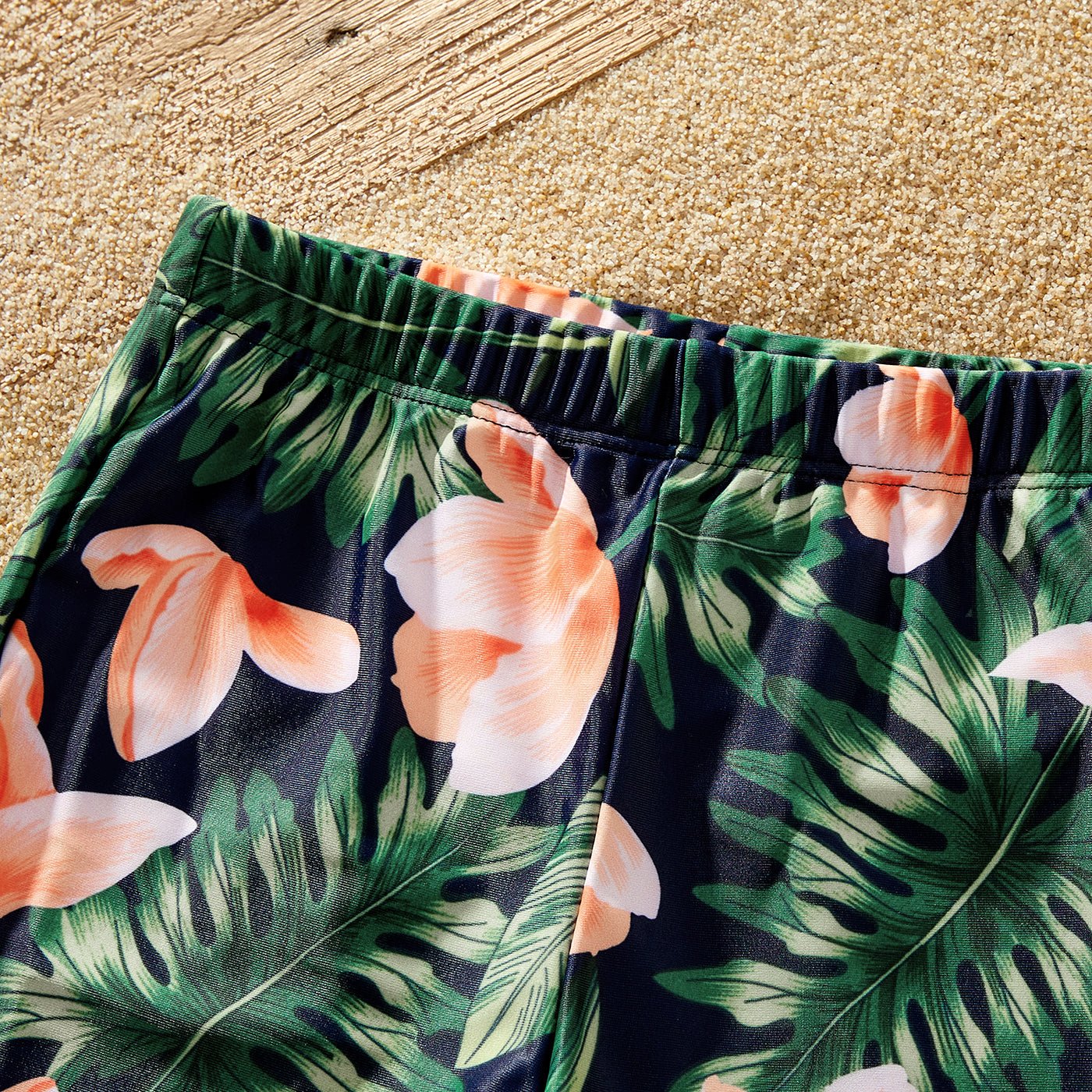Family Matching Floral Plant Print Ruffled One-piece Swimsuit or Swim Trunks Shorts - 20657094