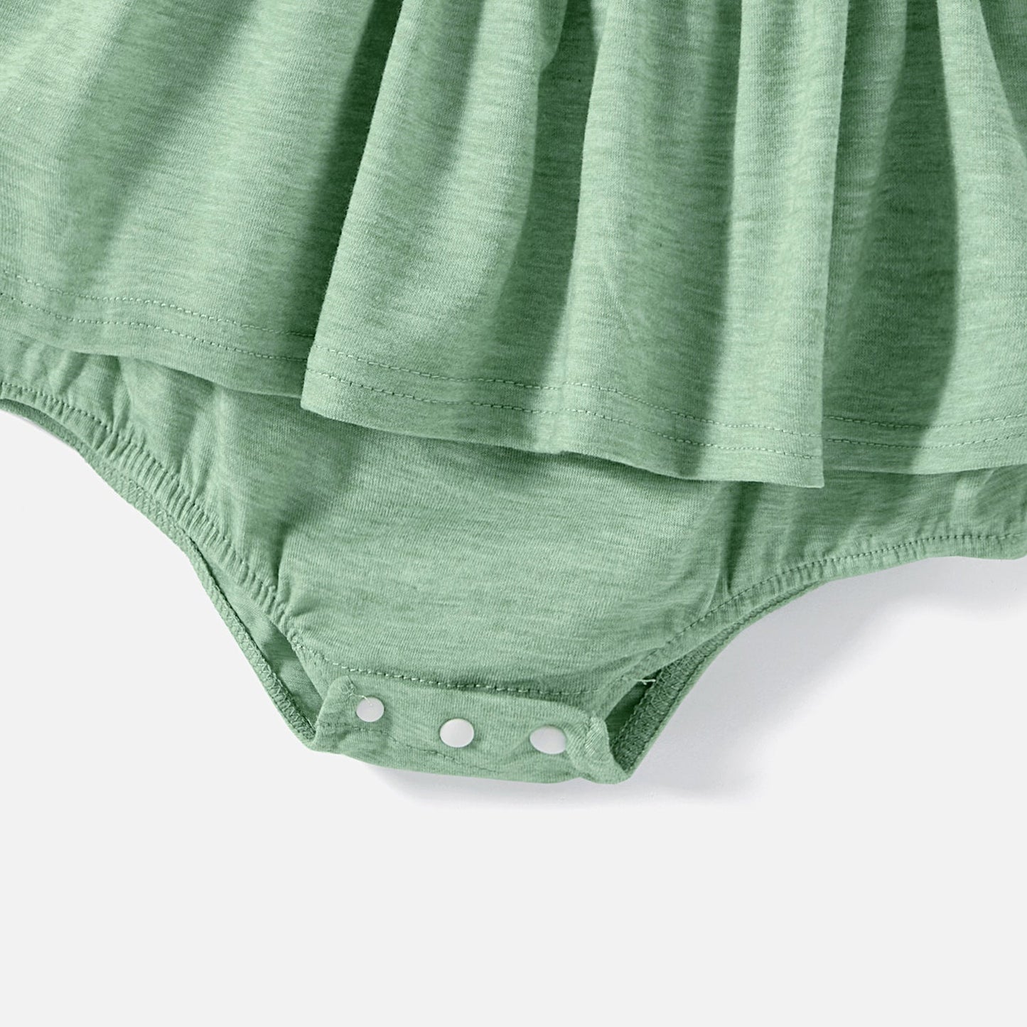 Family Matching Green Halter Neck Sleeveless Drawstring Dresses and Striped Splicing Short-sleeve T-shirts Sets - 20333839