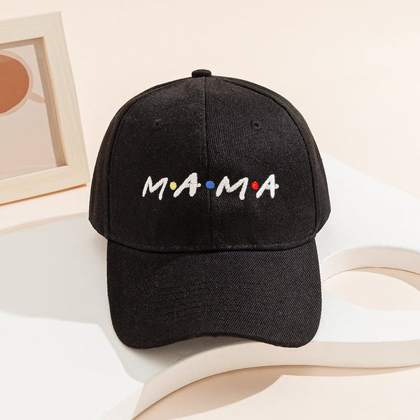 Family Matching Letter Embroidered Adjustable Black Baseball Cap - 20507901