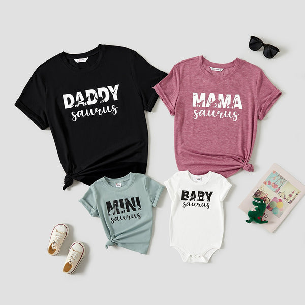 Family Matching Letter Print Short-sleeve Tee - 20663125