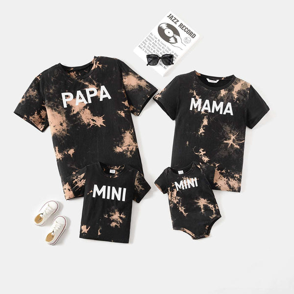 Family Matching Outfits 100% Cotton Letter Printed Short Sleeves T shirt - 20572749