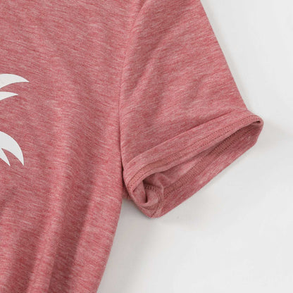Family Matching Outfits Coconut Tree & Letter Print T-shirts - 20445414