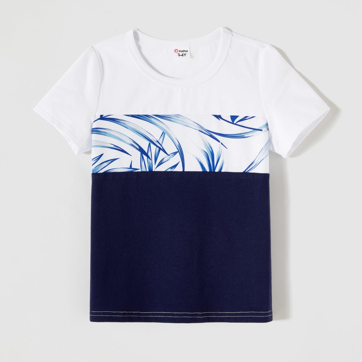 Family Matching Outfits Floral Printed Flutter Sleeve Belt Waist with Bowknot Dress and T-shirts - 20340763
