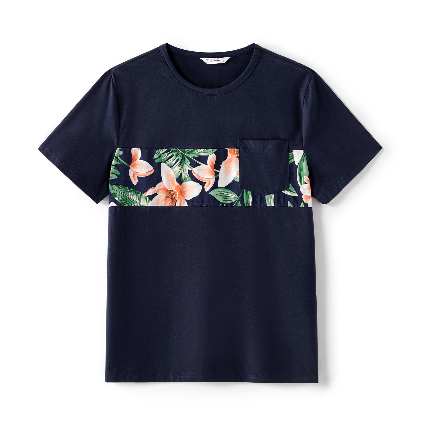 Family Matching Outfits Floral Printed V-neck Cami Dress and T-shirts with Pocket - 20610125