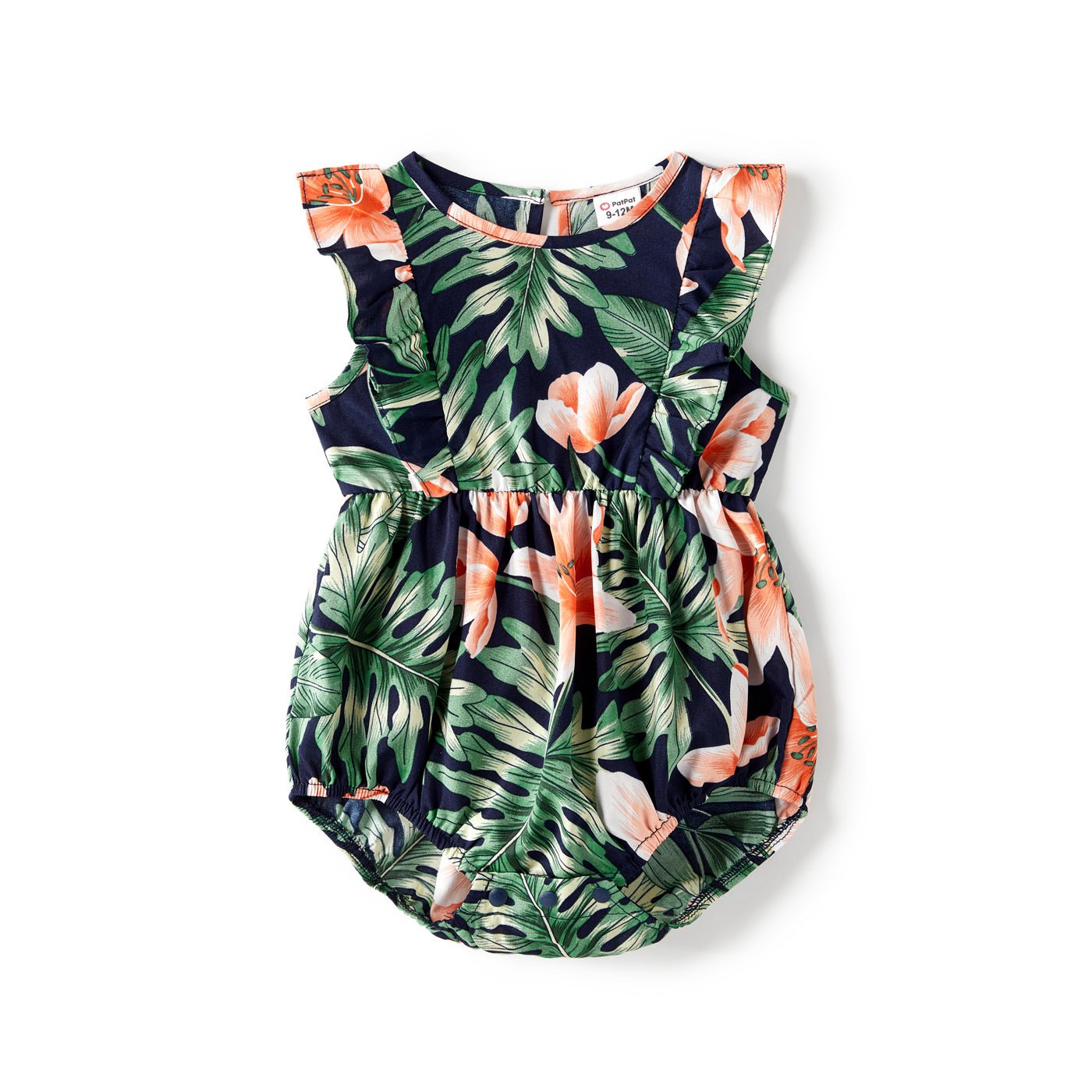 Family Matching Outfits Floral Printed V-neck Cami Dress and T-shirts with Pocket - 20610125