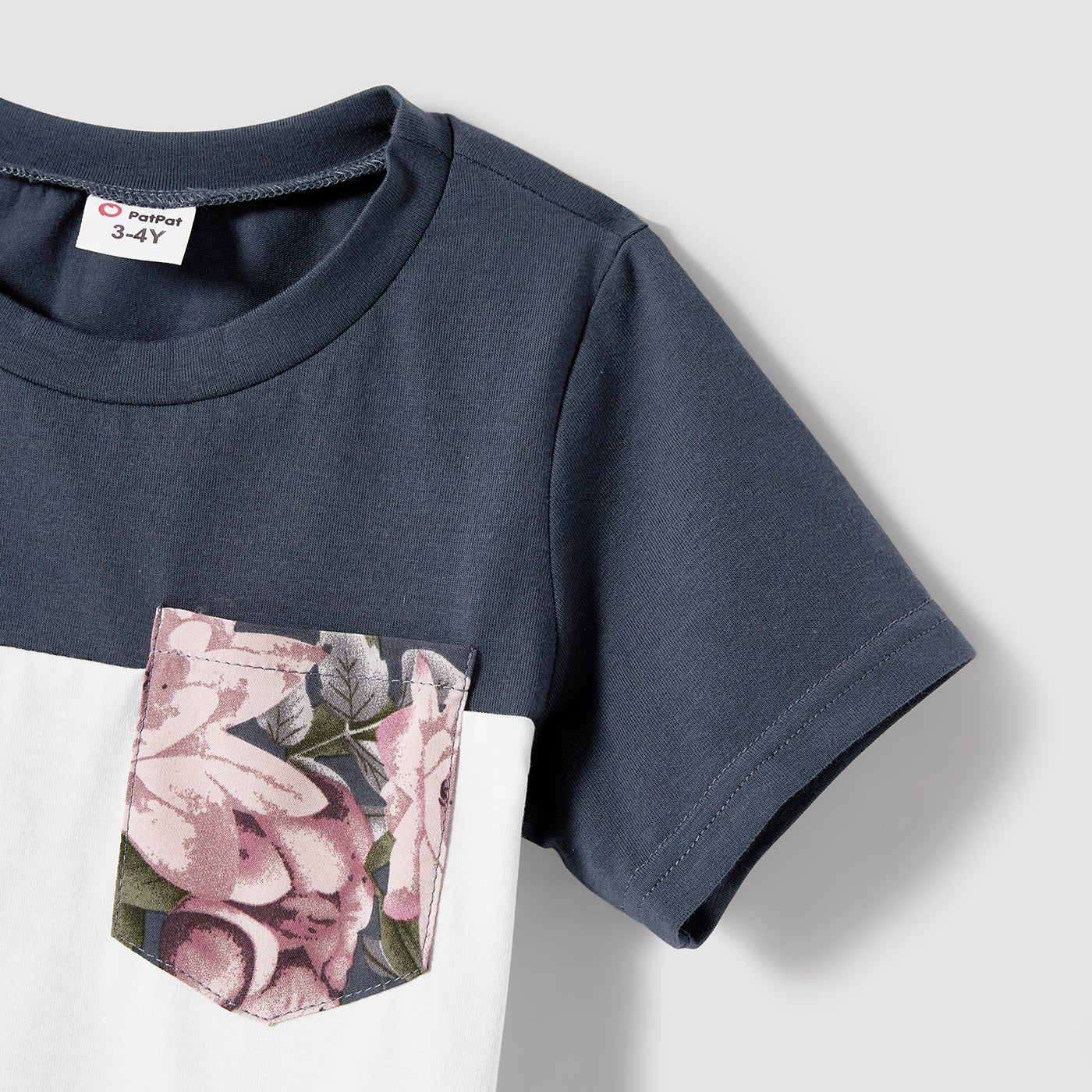 Family Matching Outfits Floral Printed V-neck Cami Dress and T-shirts with Pocket - 20610125