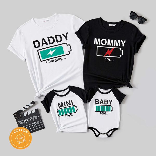 Family Matching Outfits Letter Printed T-shirts - 20639755