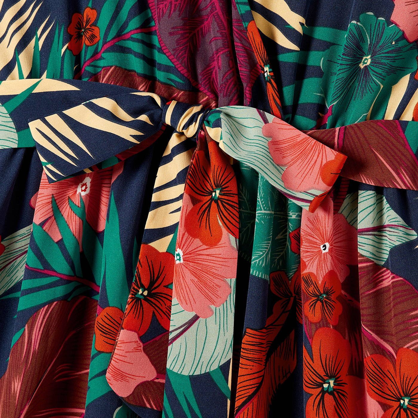 Family Matching Plant Floral Print Slip Dresses and Short-sleeve T-shirts Sets - 20641021