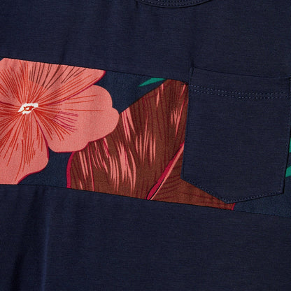 Family Matching Plant Floral Print Slip Dresses and Short-sleeve T-shirts Sets - 20641021