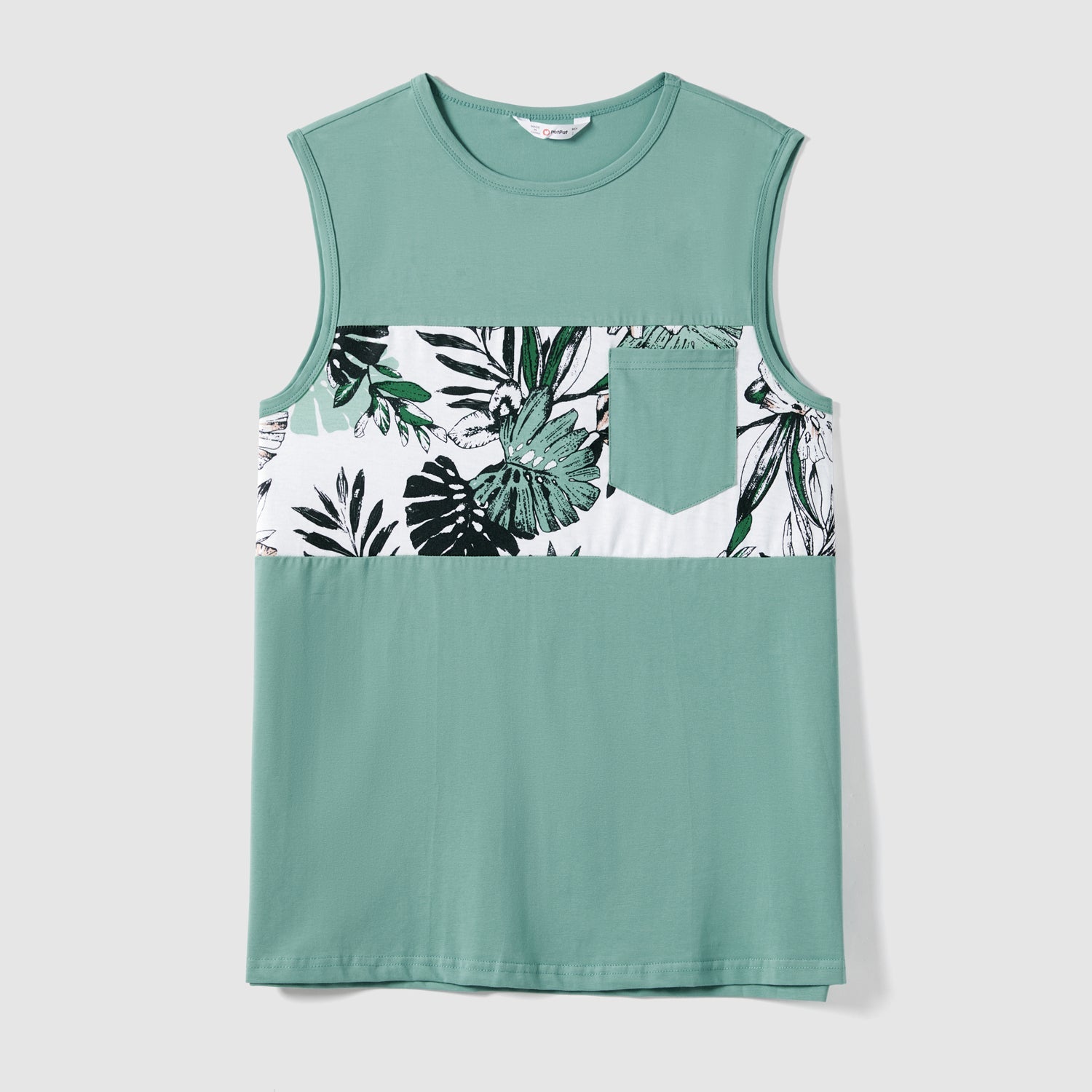 Family Matching Plant Print Belted Slip Dresses and Tank Top Sets - 20637109