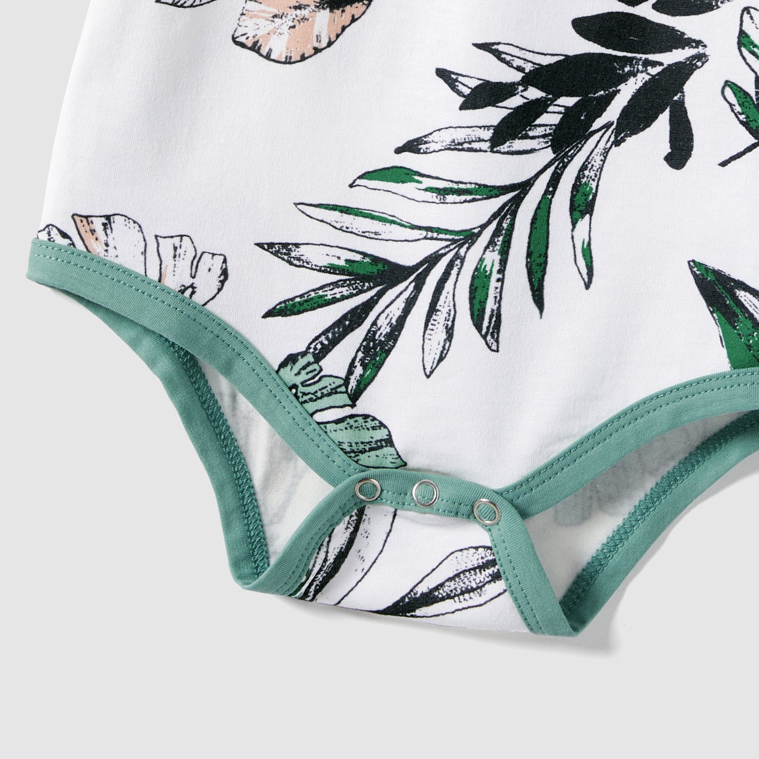 Family Matching Plant Print Belted Slip Dresses and Tank Top Sets - 20637109