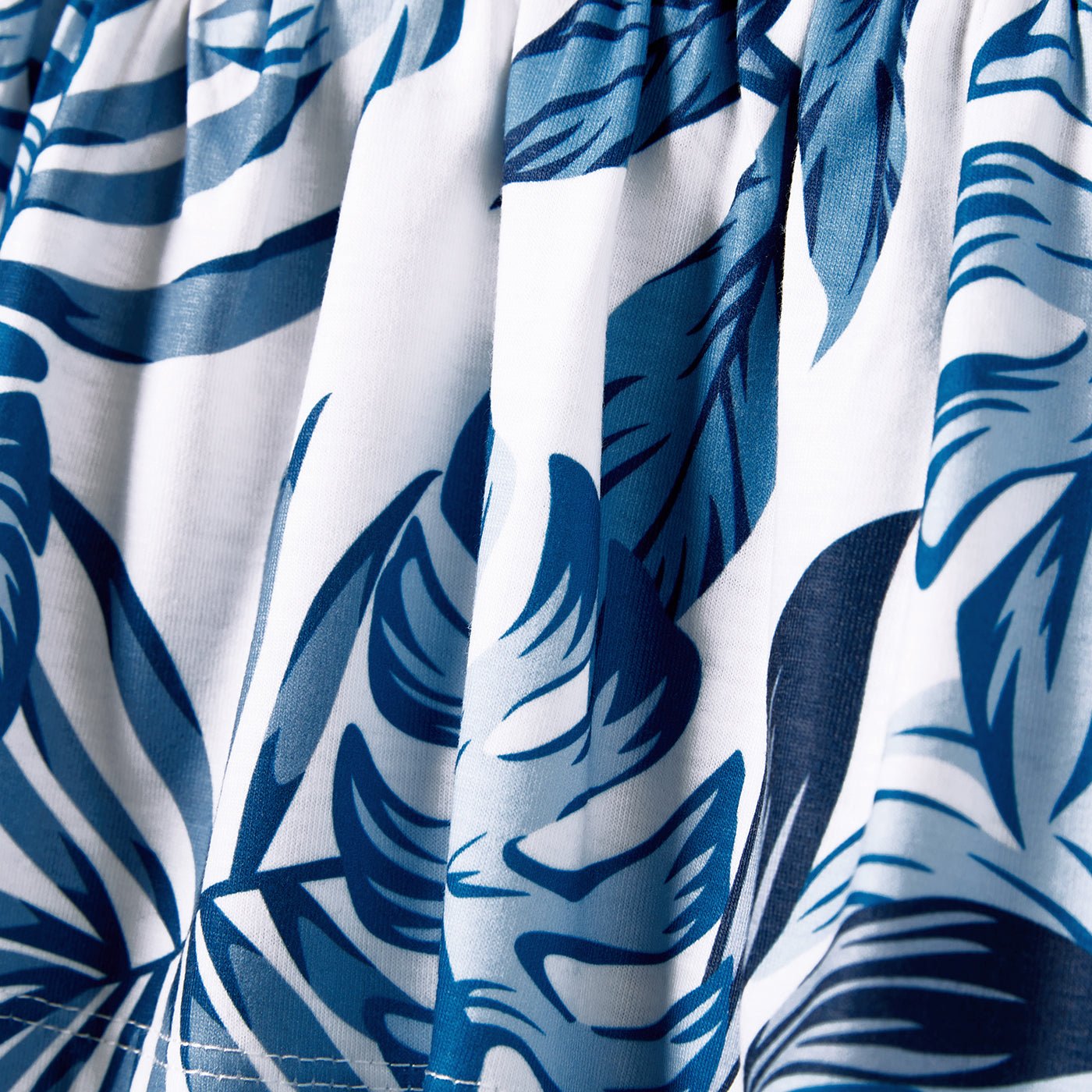 Family Matching Plant Print Splice Belted Tank Dresses and Color Block Short-sleeve T-shirts Sets - 20638583