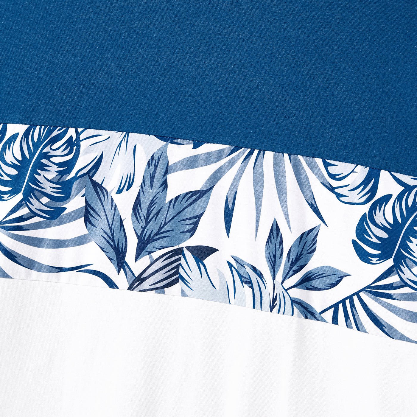Family Matching Plant Print Splice Belted Tank Dresses and Color Block Short-sleeve T-shirts Sets - 20638583