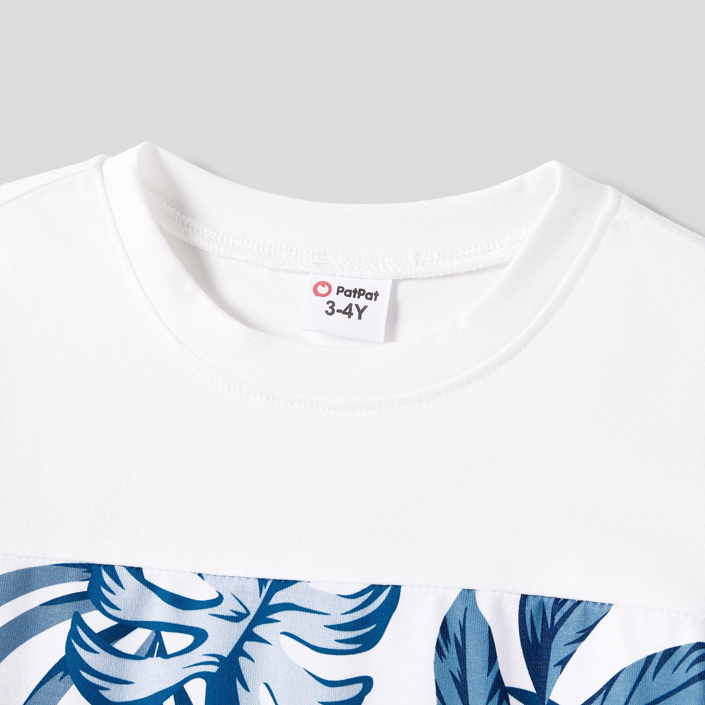 Family Matching Plant Print Splice Belted Tank Dresses and Color Block Short-sleeve T-shirts Sets - 20638583