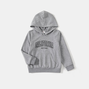 Family Matching School Hooded Letter Long Sleeve Print Tops - 20675281