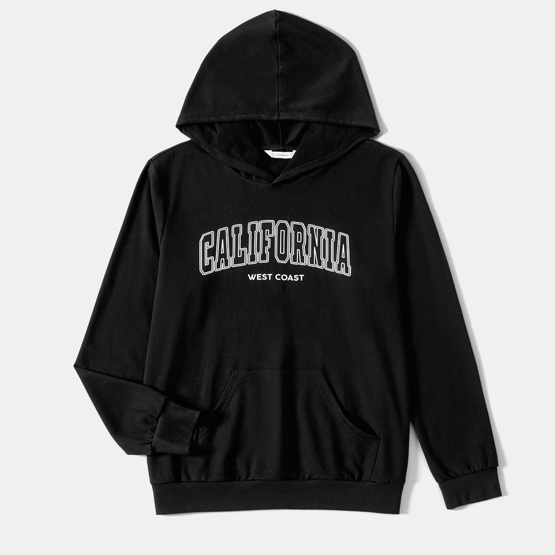 Family Matching School Hooded Letter Long Sleeve Print Tops - 20675281