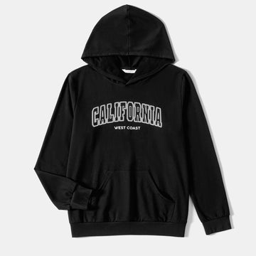 Family Matching School Hooded Letter Long Sleeve Print Tops - 20675281