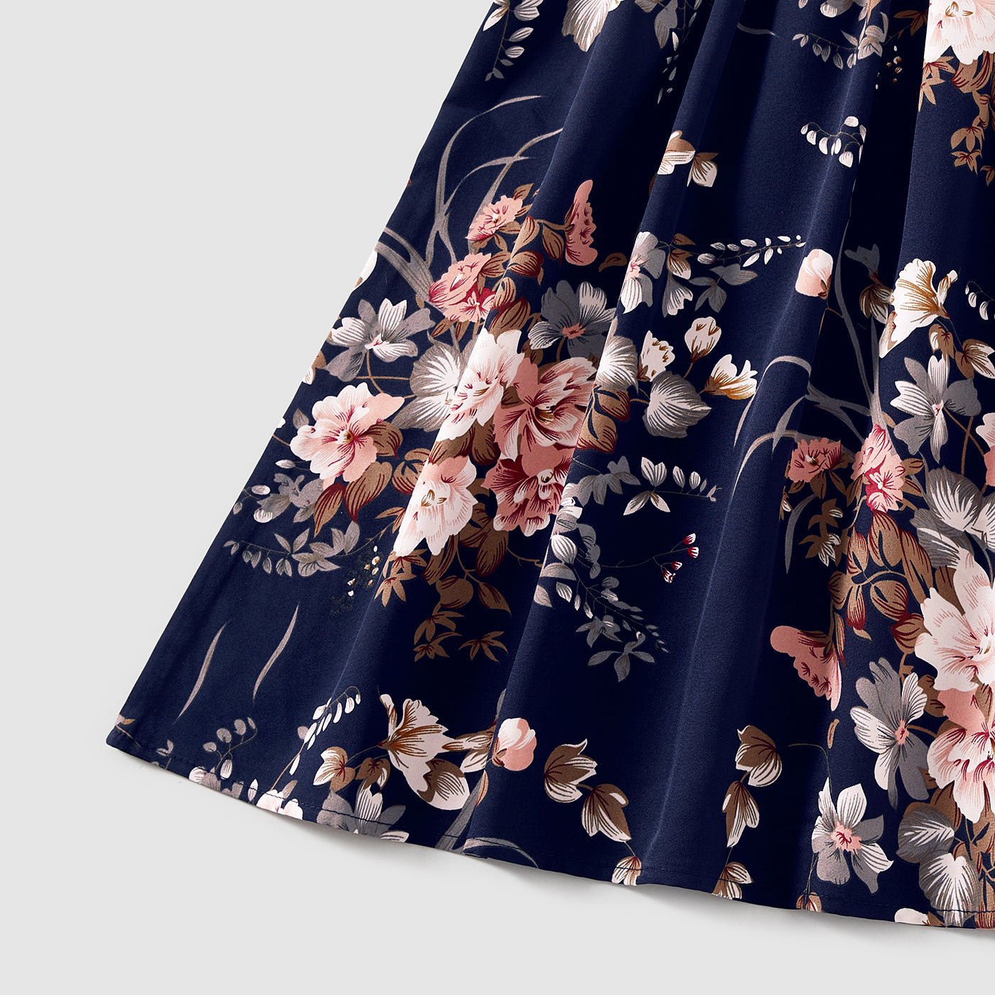 Family Matching Sleeveless Floral Print Spliced Midi Dresses and Short-sleeve Striped T-shirts Sets - 20549071
