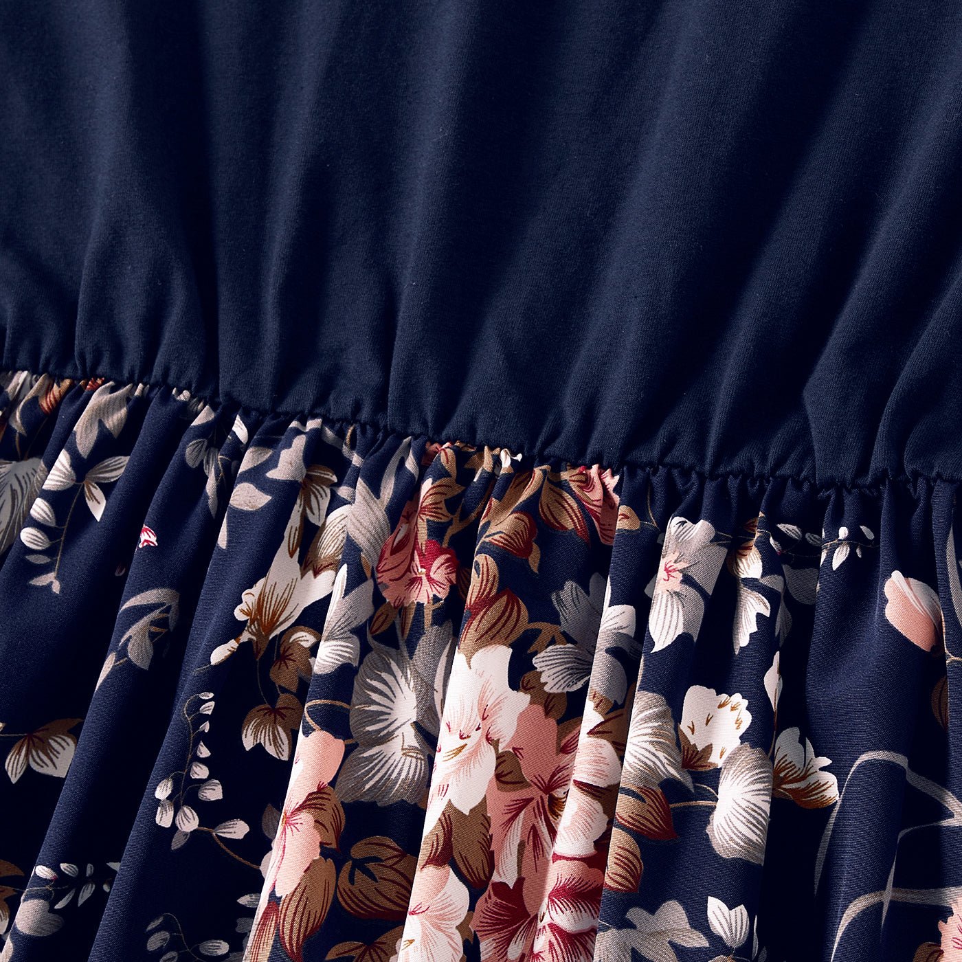 Family Matching Sleeveless Floral Print Spliced Midi Dresses and Short-sleeve Striped T-shirts Sets - 20549071