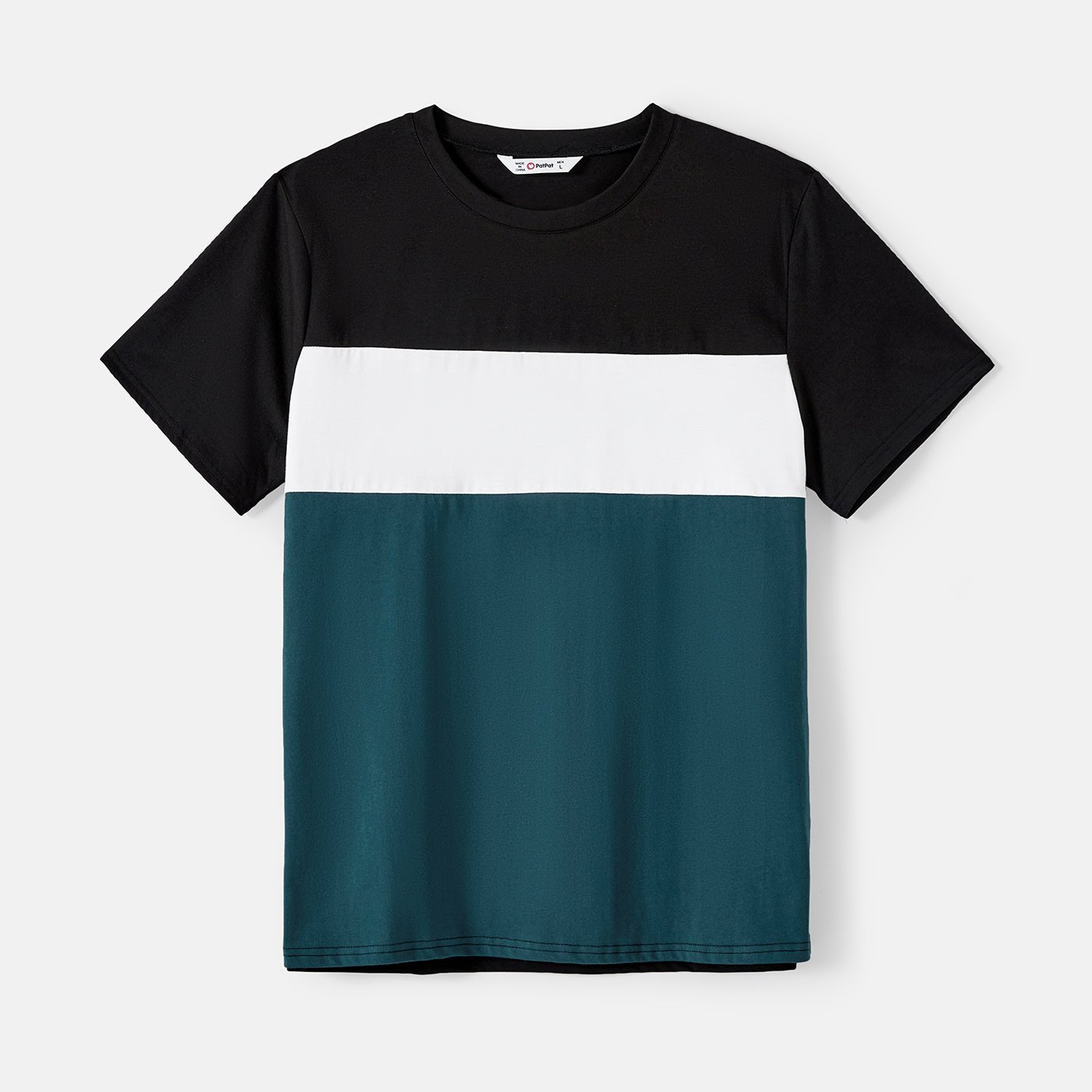 Family Matching Solid Knot Front Cami Dresses and Colorblock Short-sleeve Tee Sets - 20595448