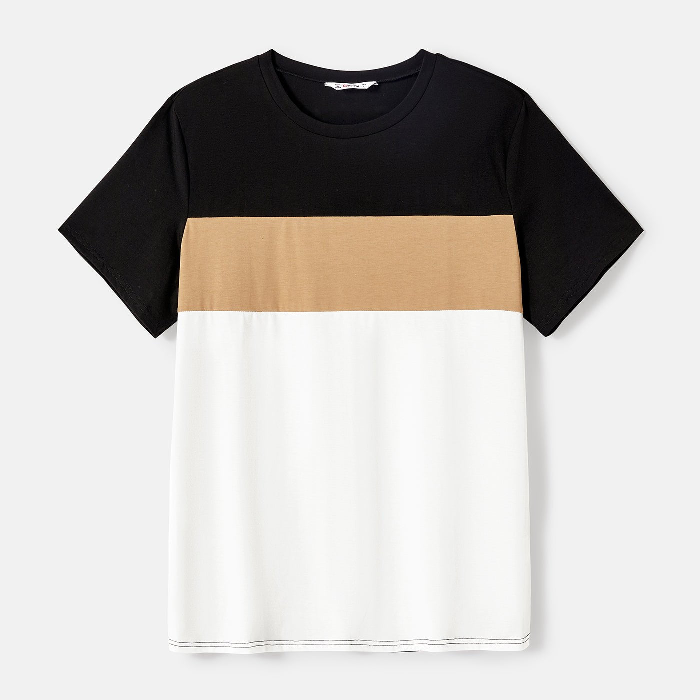 Family Matching Solid Spaghetti Strap Dresses and Striped Colorblock Short-sleeve T-shirts Sets - 20624389