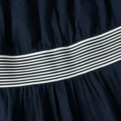Family Matching Solid Spaghetti Strap Dresses and Striped Colorblock Short-sleeve T-shirts Sets - 20624389