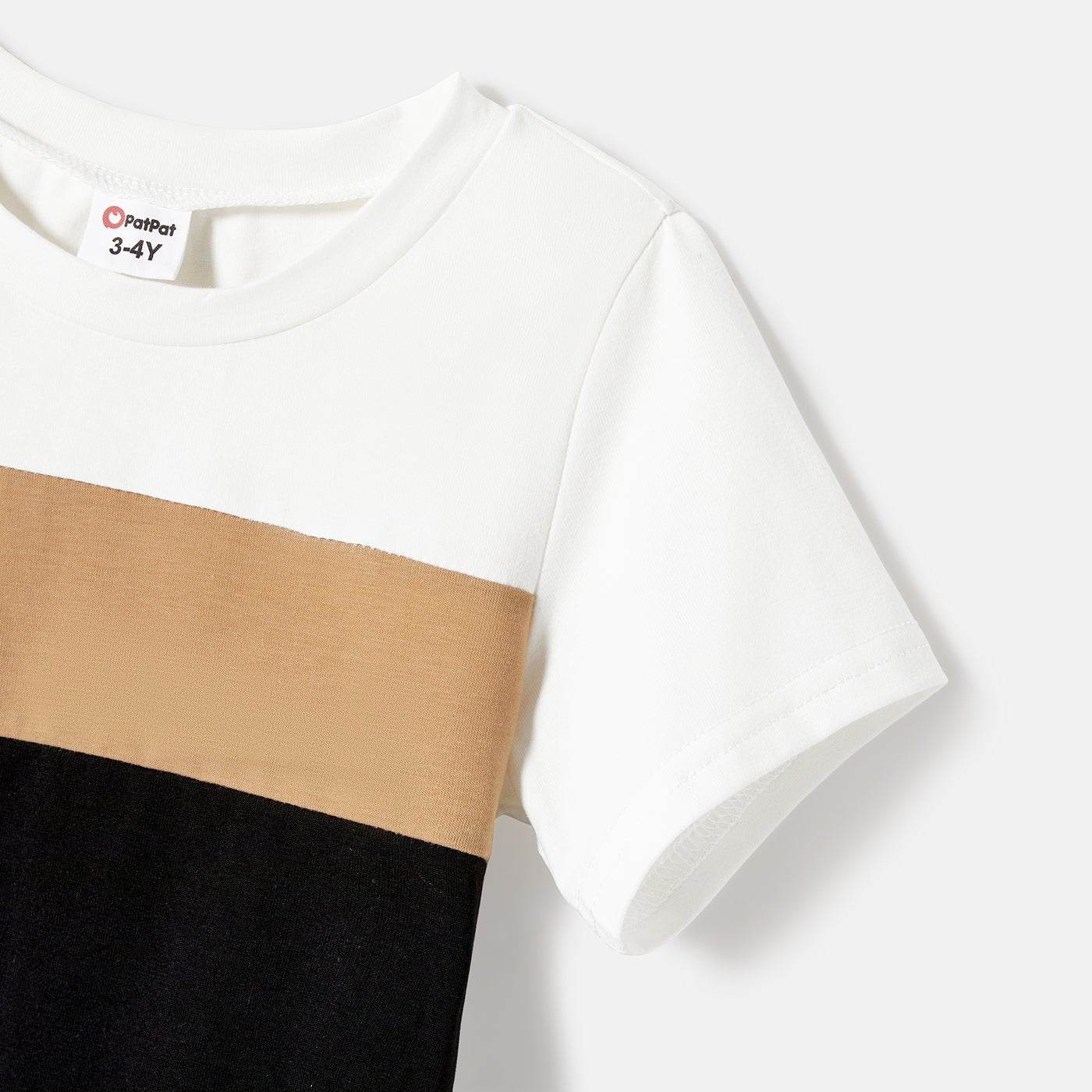 Family Matching Solid Spaghetti Strap Dresses and Striped Colorblock Short-sleeve T-shirts Sets - 20624389