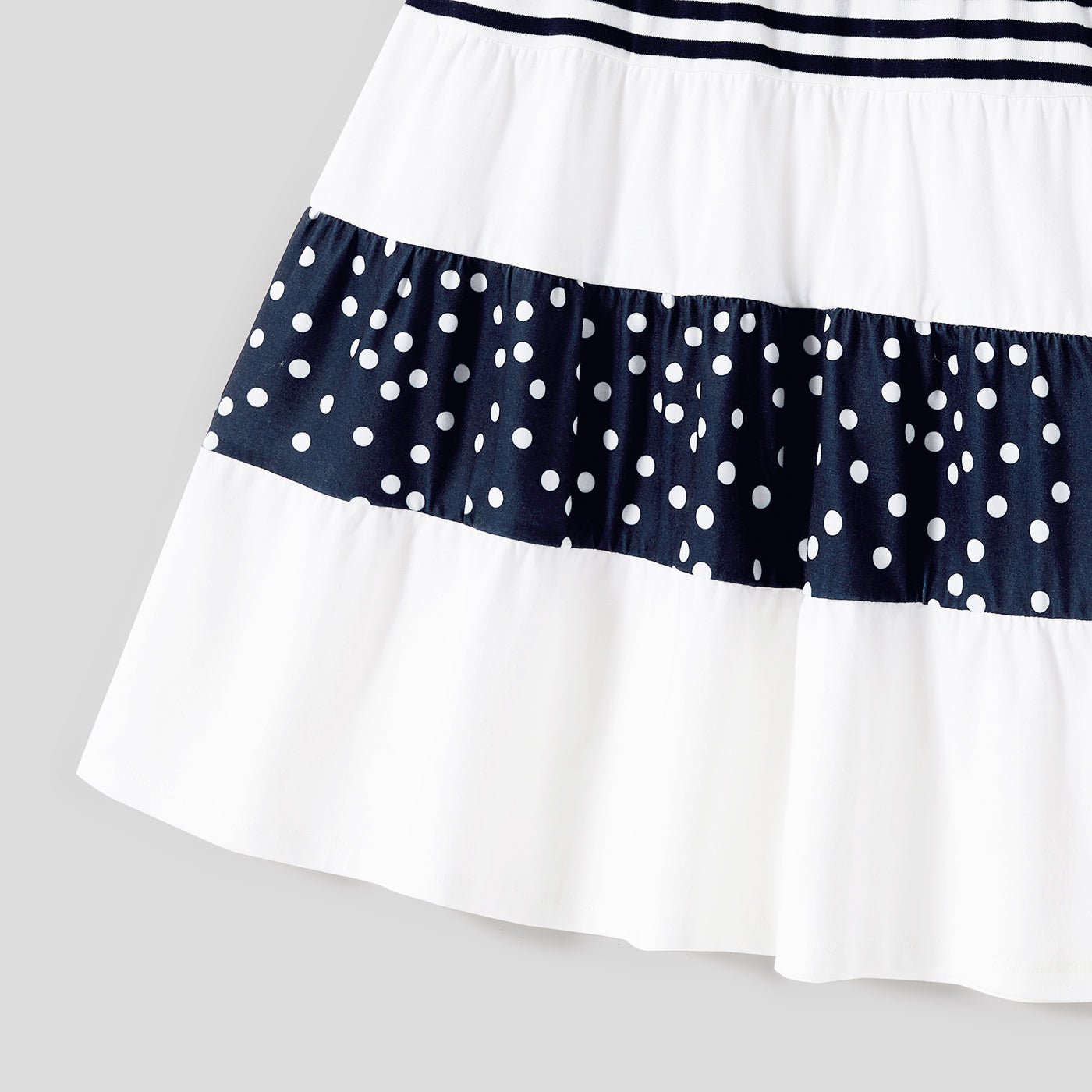 Family Matching Solid Spaghetti Strap Dresses and Striped Colorblock Short-sleeve T-shirts Sets - 20624389