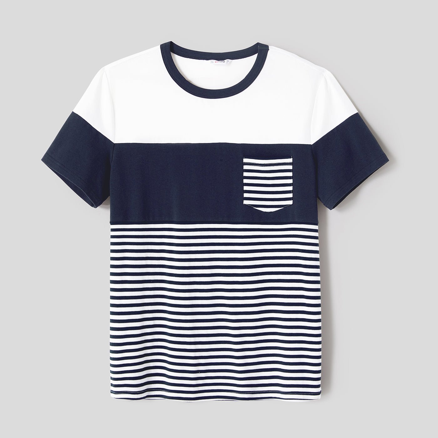 Family Matching Solid Spaghetti Strap Dresses and Striped Colorblock Short-sleeve T-shirts Sets - 20624389