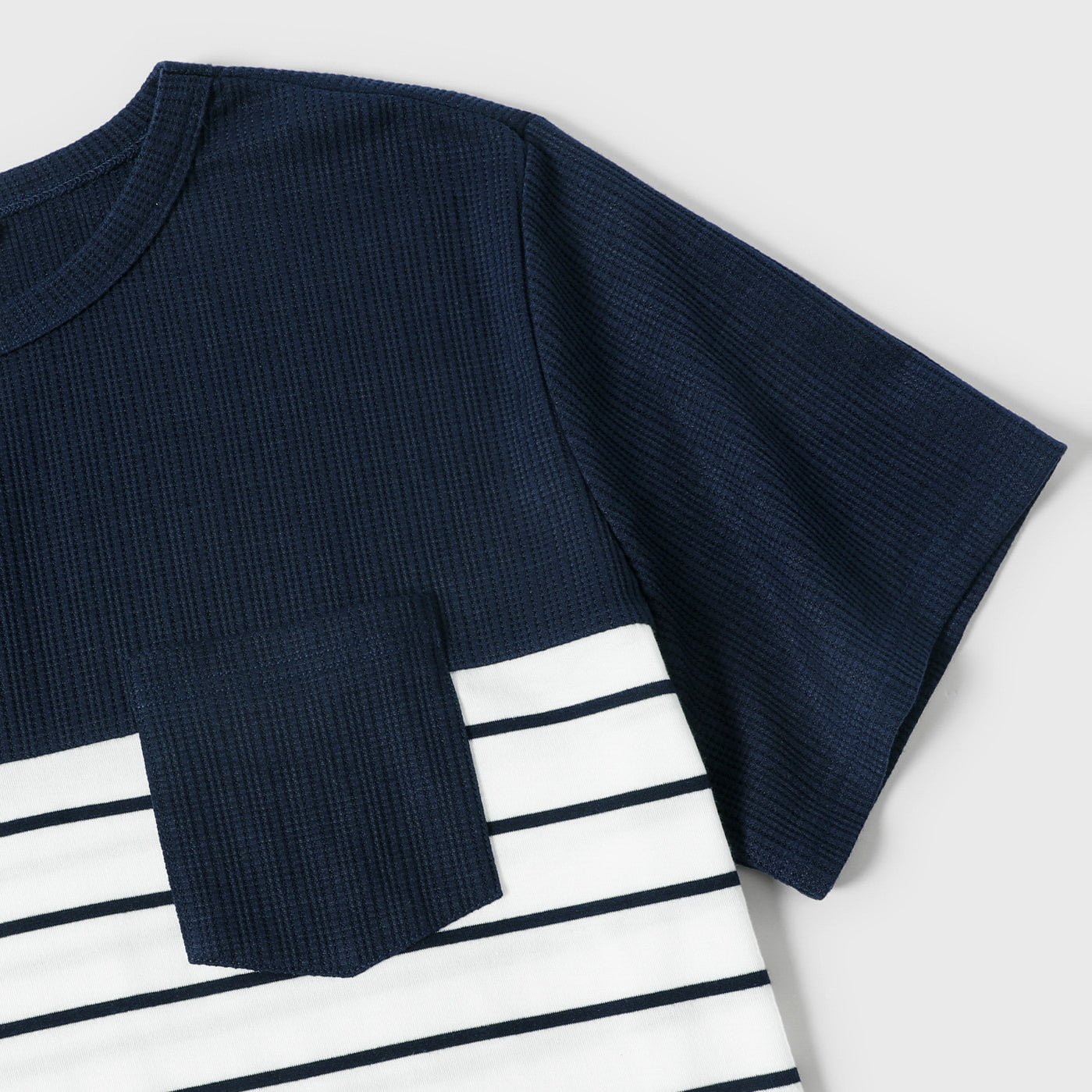 Family Matching Solid Spaghetti Strap Dresses and Striped Colorblock Short-sleeve T-shirts Sets - 20624389