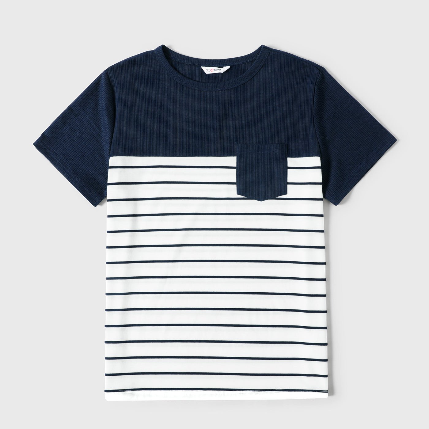 Family Matching Solid Spaghetti Strap Dresses and Striped Colorblock Short-sleeve T-shirts Sets - 20624389